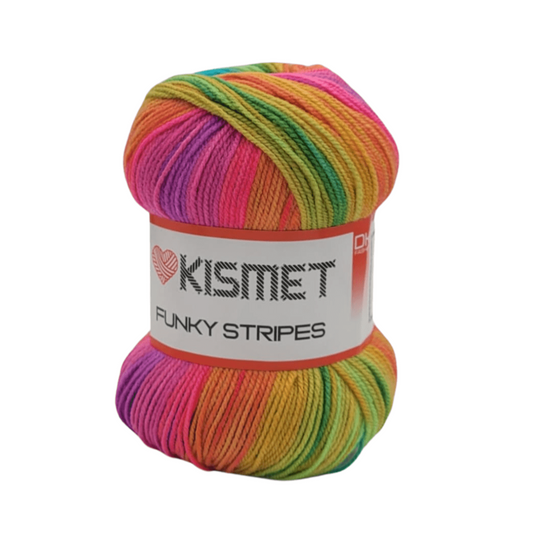 Wool Funky Stripe Vibrant Rainbow