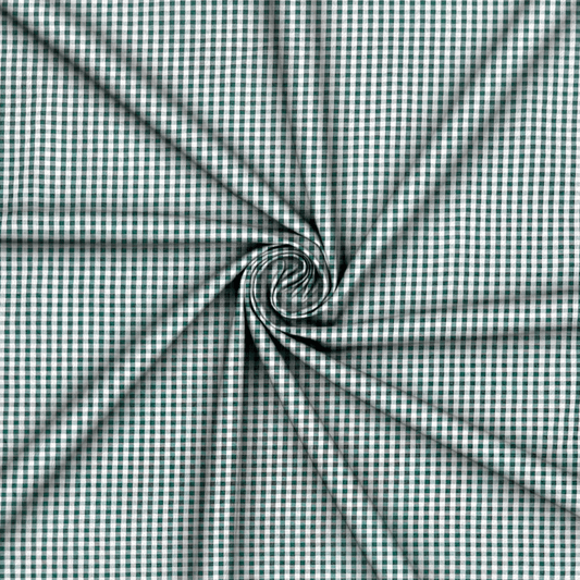 Gingham Check Bottle Green - Ragland Fabrics