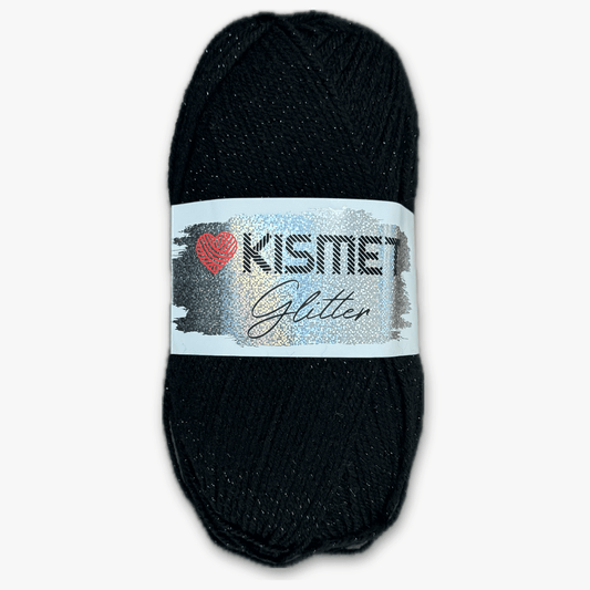 Glitter Dbl Knit Black 2 - Ragland Fabrics