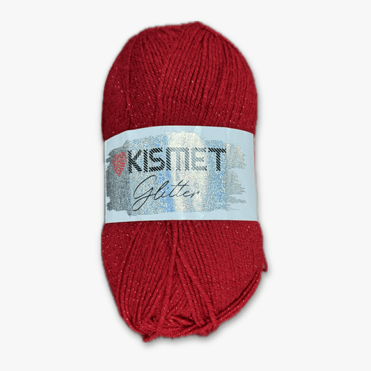 Glitter Dbl Knit Red 3 - Ragland Fabrics