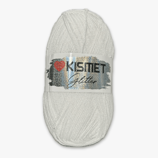 Glitter Dbl Knit White 1 - Ragland Fabrics