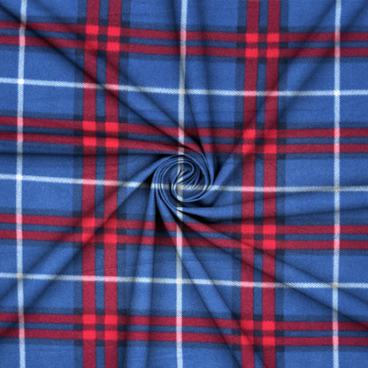 Printed Polar Fleece Check Royal & Red