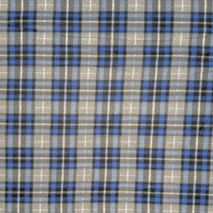 Printed Polar Fleece Check Navy & Taupe