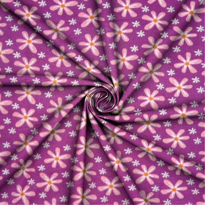 Printed Polar Fleece Cerise Floral