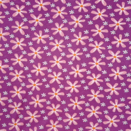 Printed Polar Fleece Cerise Floral