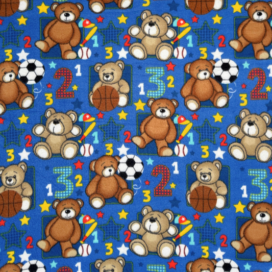 Printed Polar Fleece Teddy Indigo