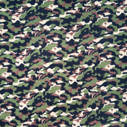Printed Polar Fleece Camo Green & Brown Mini