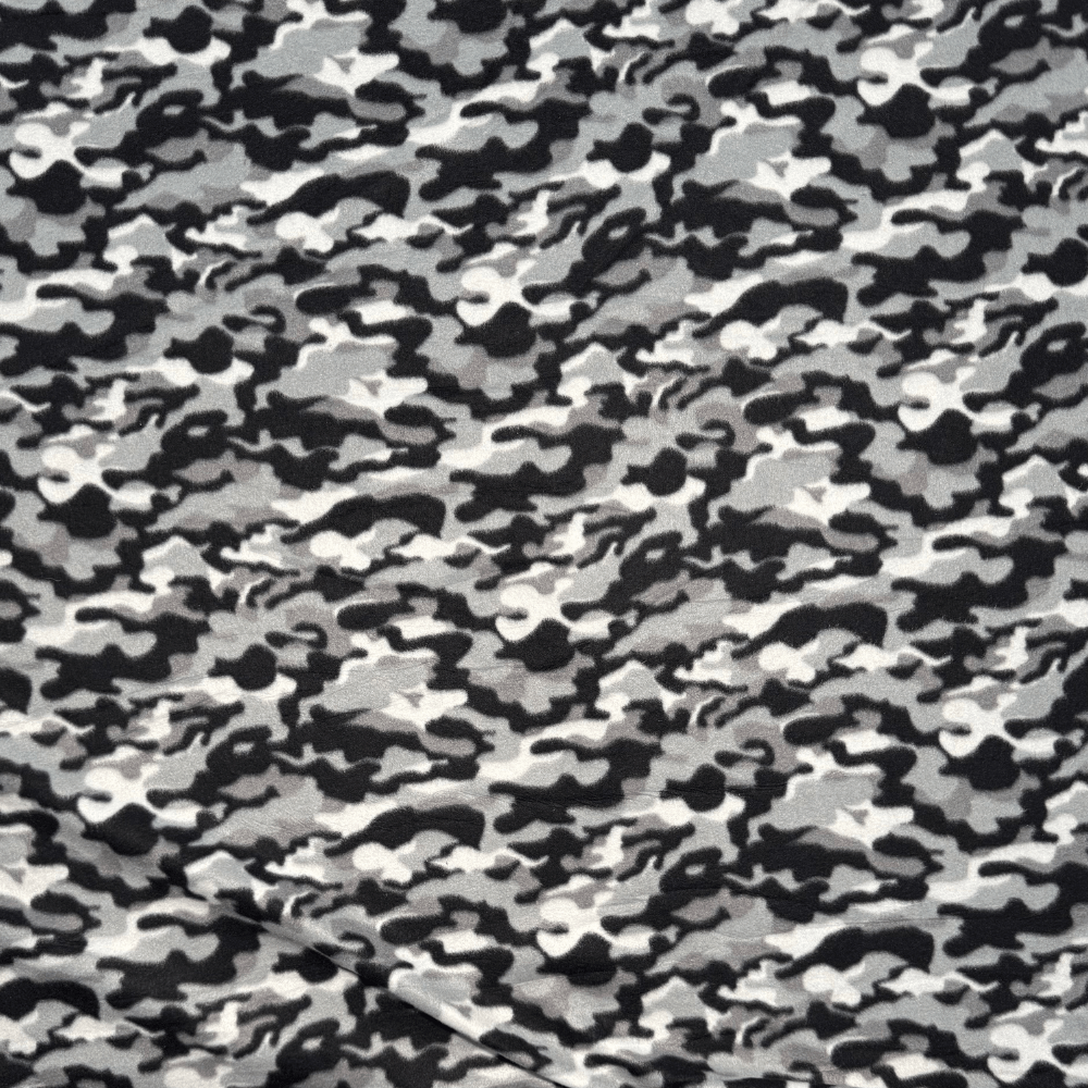 Printed Polar Fleece Camo Black Mini - Ragland Fabrics