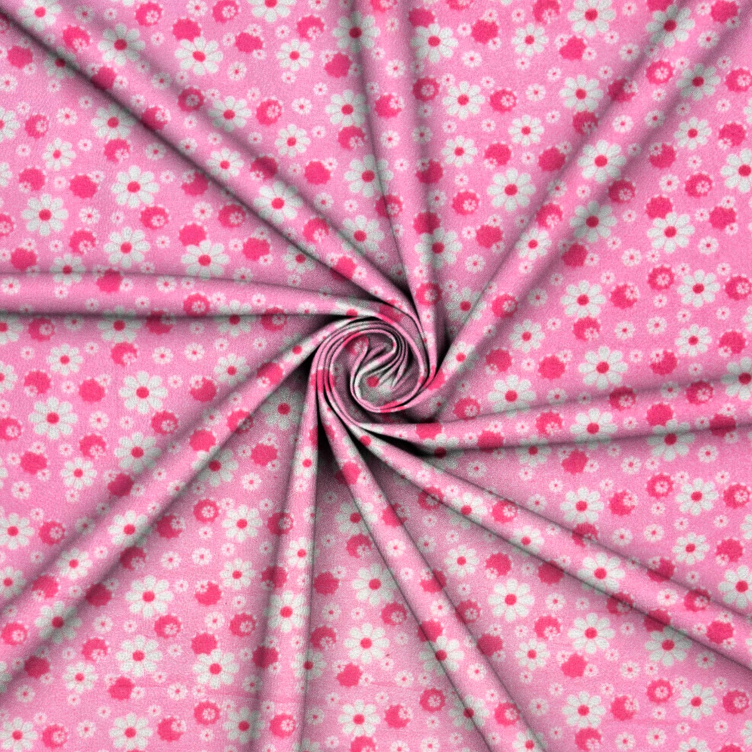 Printed Polar Fleece Pink Daisy - Ragland Fabrics