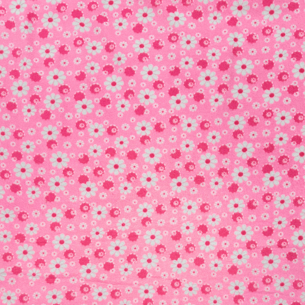 Printed Polar Fleece Pink Daisy - Ragland Fabrics