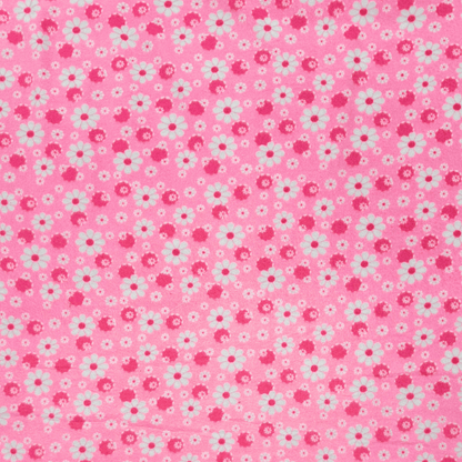 Printed Polar Fleece Pink Daisy - Ragland Fabrics