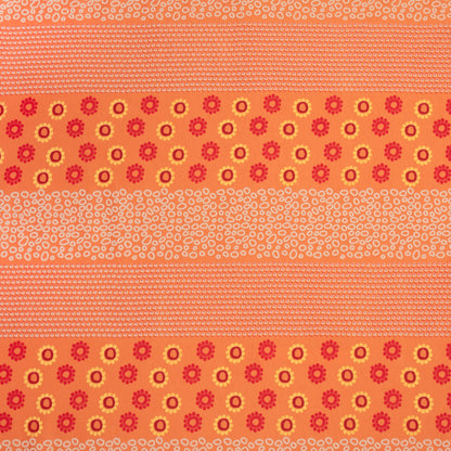 Cotton Knit Orange Border Floral