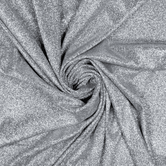 Katrina Metallic Knit Silver - Ragland Fabrics