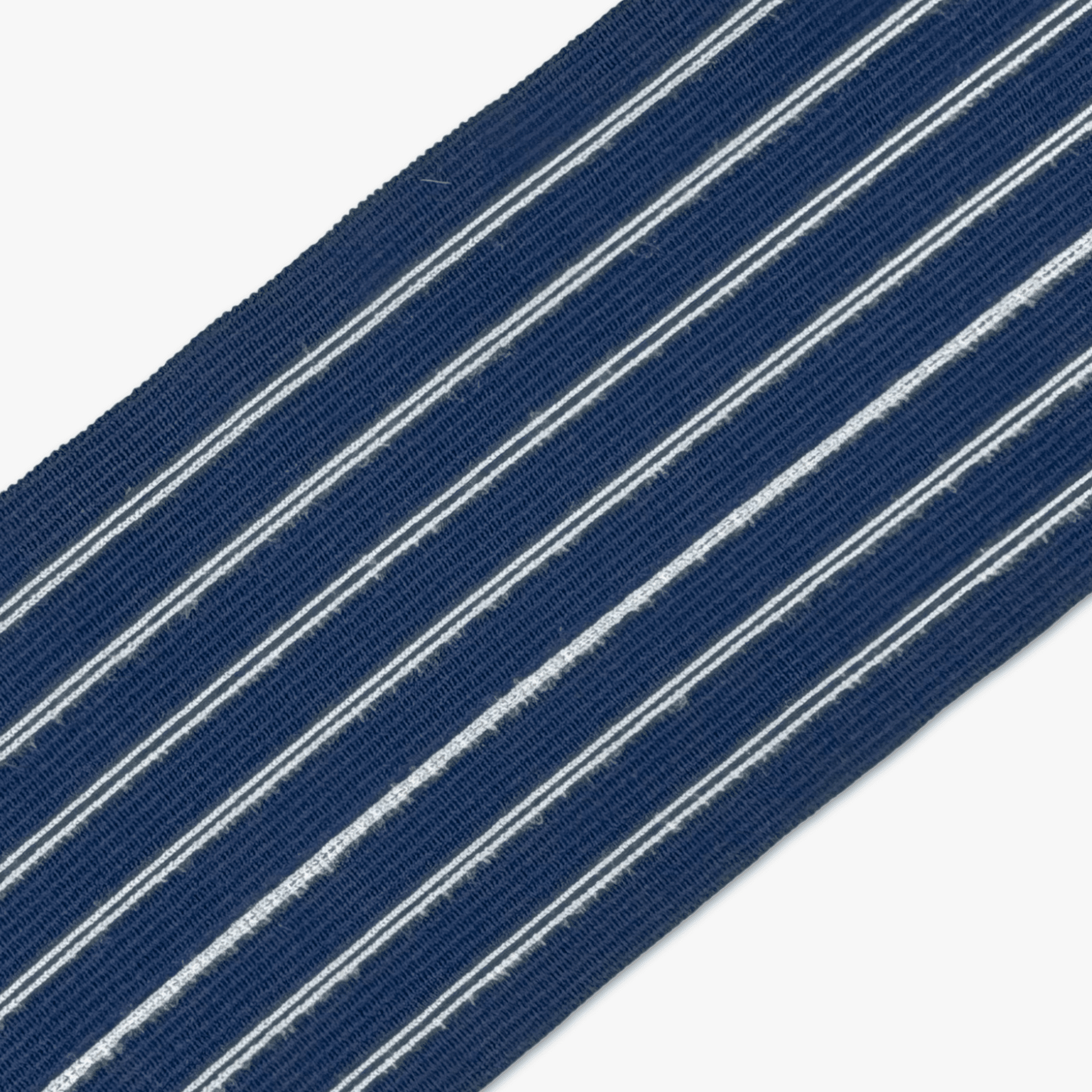 Knitted Elastic Navy White Stripe 85mm - Ragland Fabrics