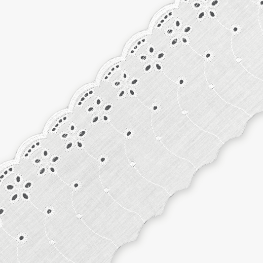 Lace Anglaise White 110mm - Clearance - Ragland Fabrics