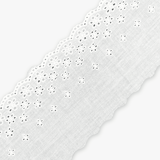 Lace Anglaise White 130mm - Clearance - Ragland Fabrics