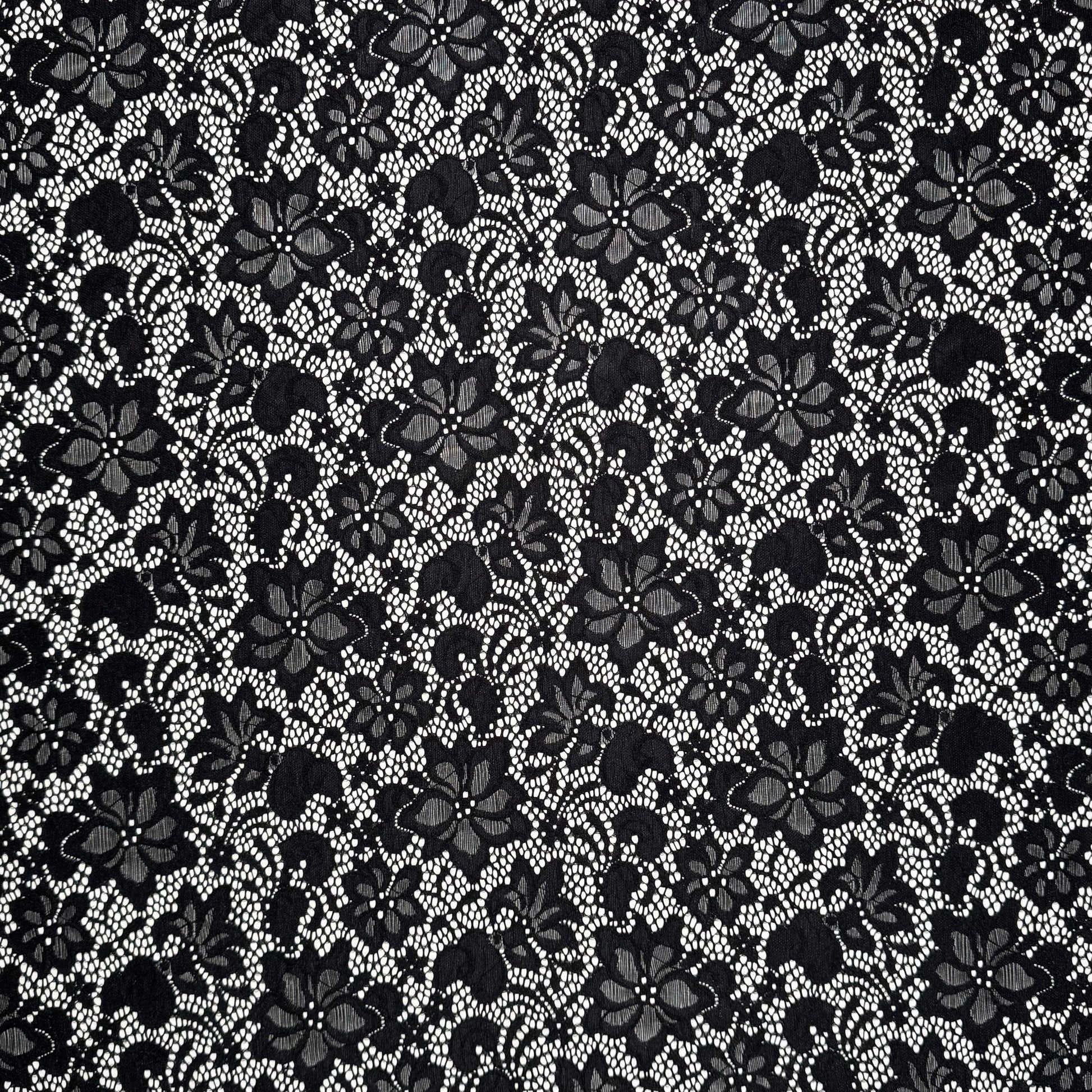 Lace Fabric - Floral Black - Ragland Fabrics