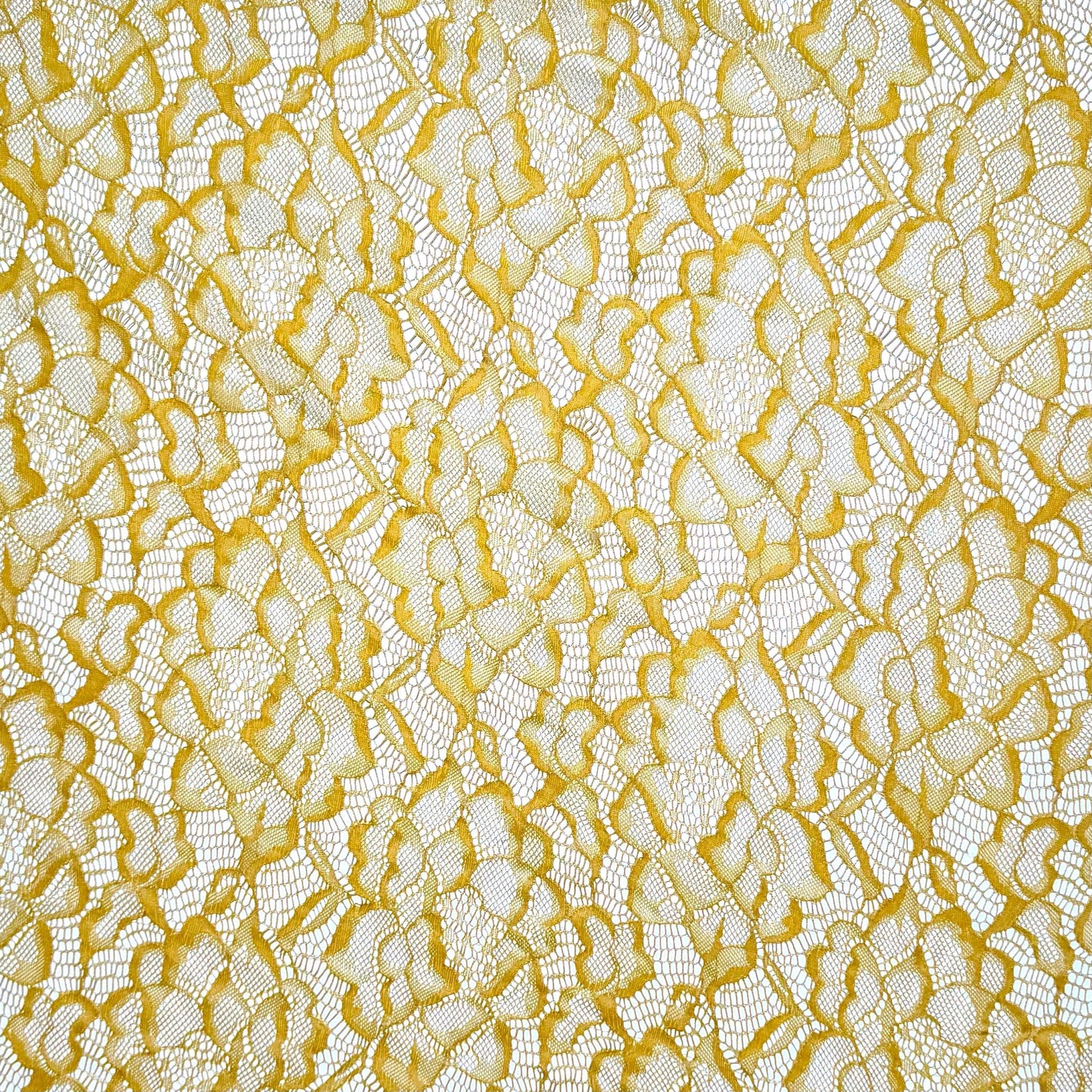 Lace Fabric - Floral Mustard - Ragland Fabrics