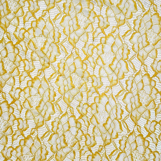 Lace Fabric - Floral Mustard - Ragland Fabrics