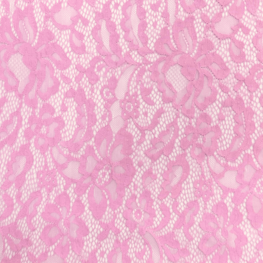 Lace Fabric - Floral Pink - Ragland Fabrics