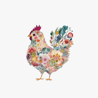 Motif Iron On Badge - Chicken - Ragland Fabrics