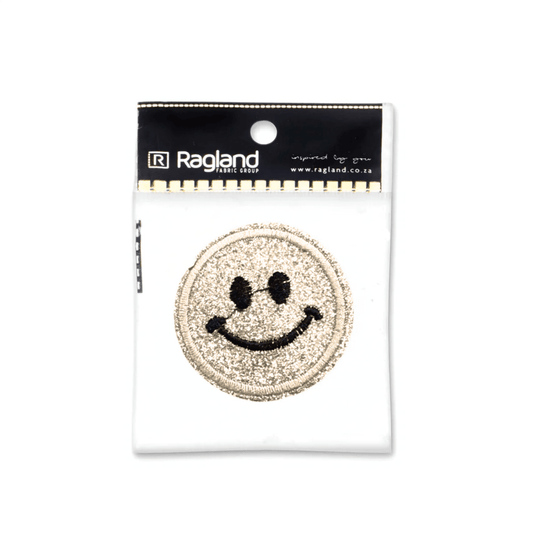 Motif Iron On Badge - SMILEY CREAM - Ragland Fabrics