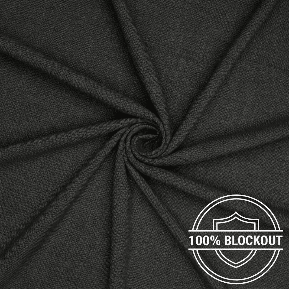 Orient Linen Look Curtaining Soot - Ragland Fabrics