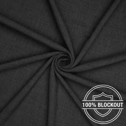 Orient Linen Look Curtaining Soot - Ragland Fabrics