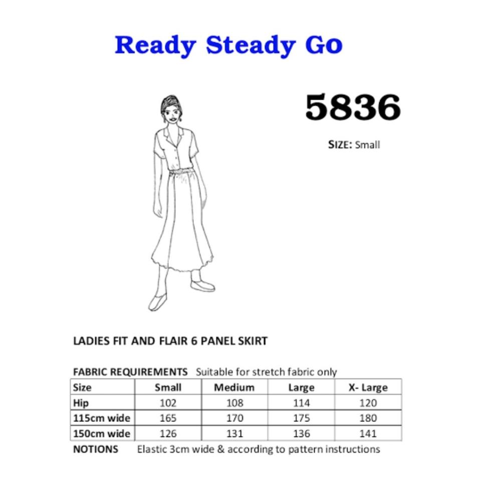 Pattern | Ladies Fit & Flair 6 Panel Skirt 5836 - Ragland Fabrics