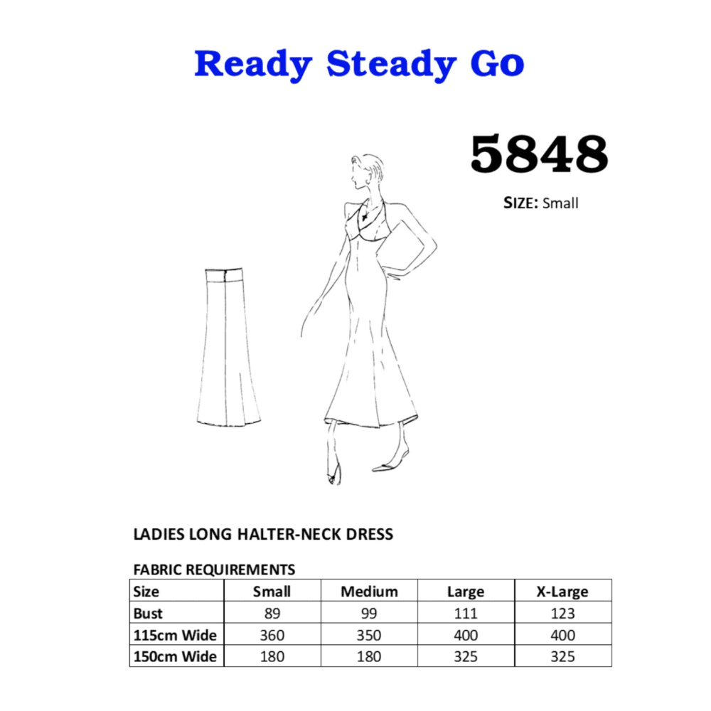 Pattern | Ladies Long Halter - Neck Dress 5848 - Ragland Fabrics