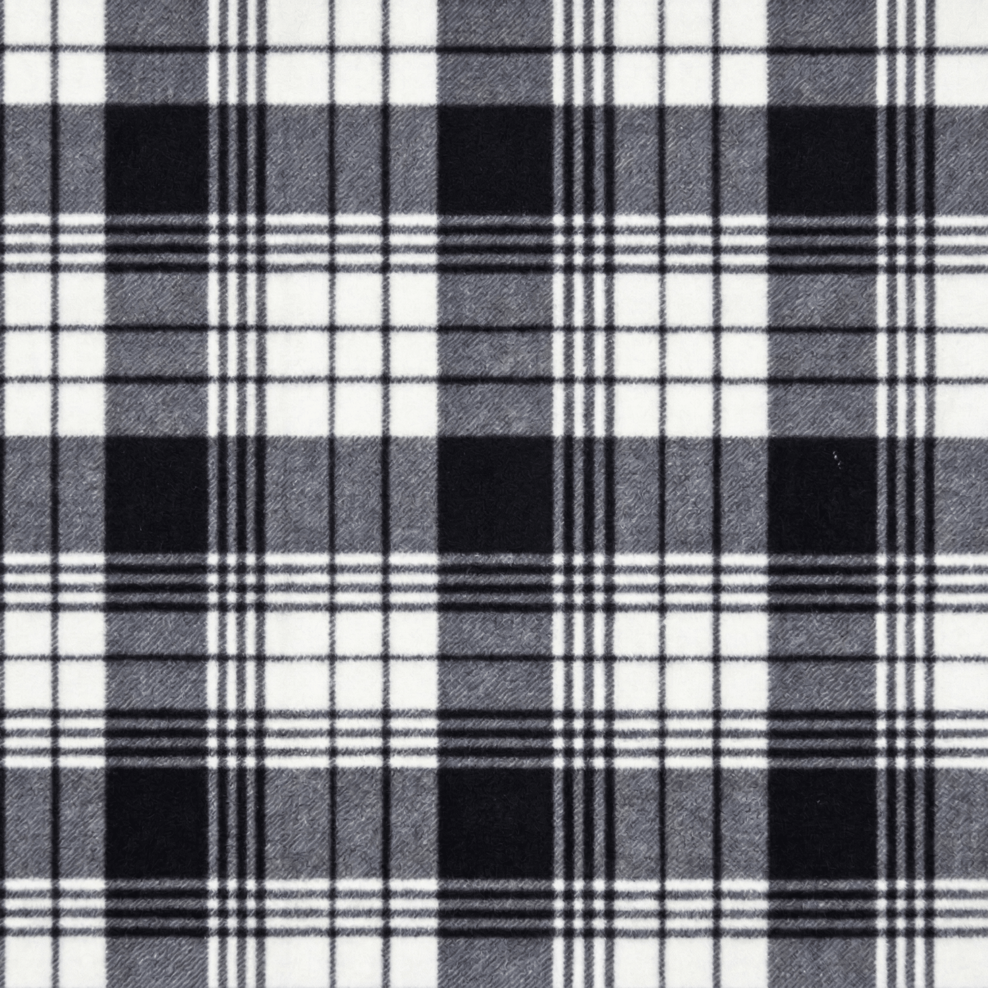 Printed Polar Fleece Tartan Black/White - Ragland Fabrics
