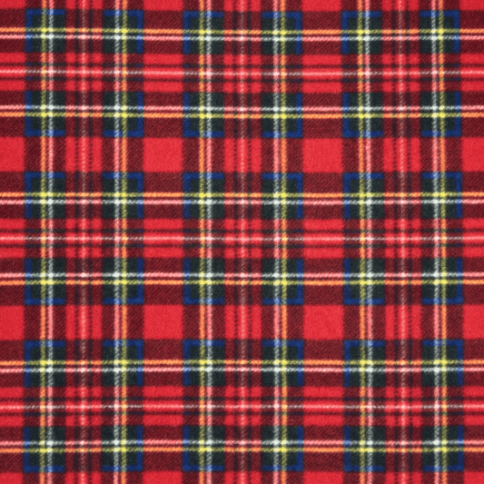 Printed Polar Fleece Tartan Red/Yellow - Ragland Fabrics