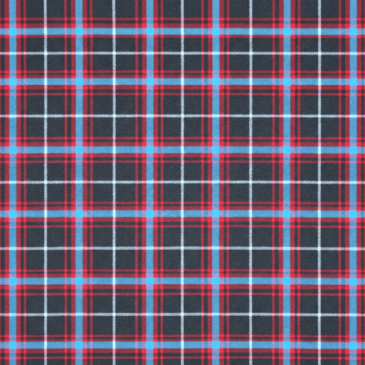 Printed Polar Fleece Tartan Red/Blue - Ragland Fabrics