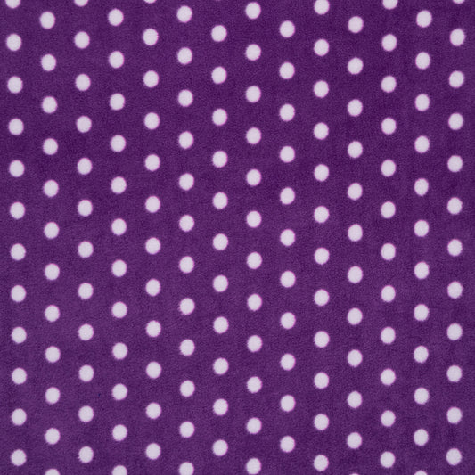 Printed Polar Fleece Purple/White Spot