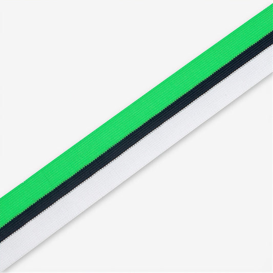 Polyester Tape Stripe Green/White  50mm
