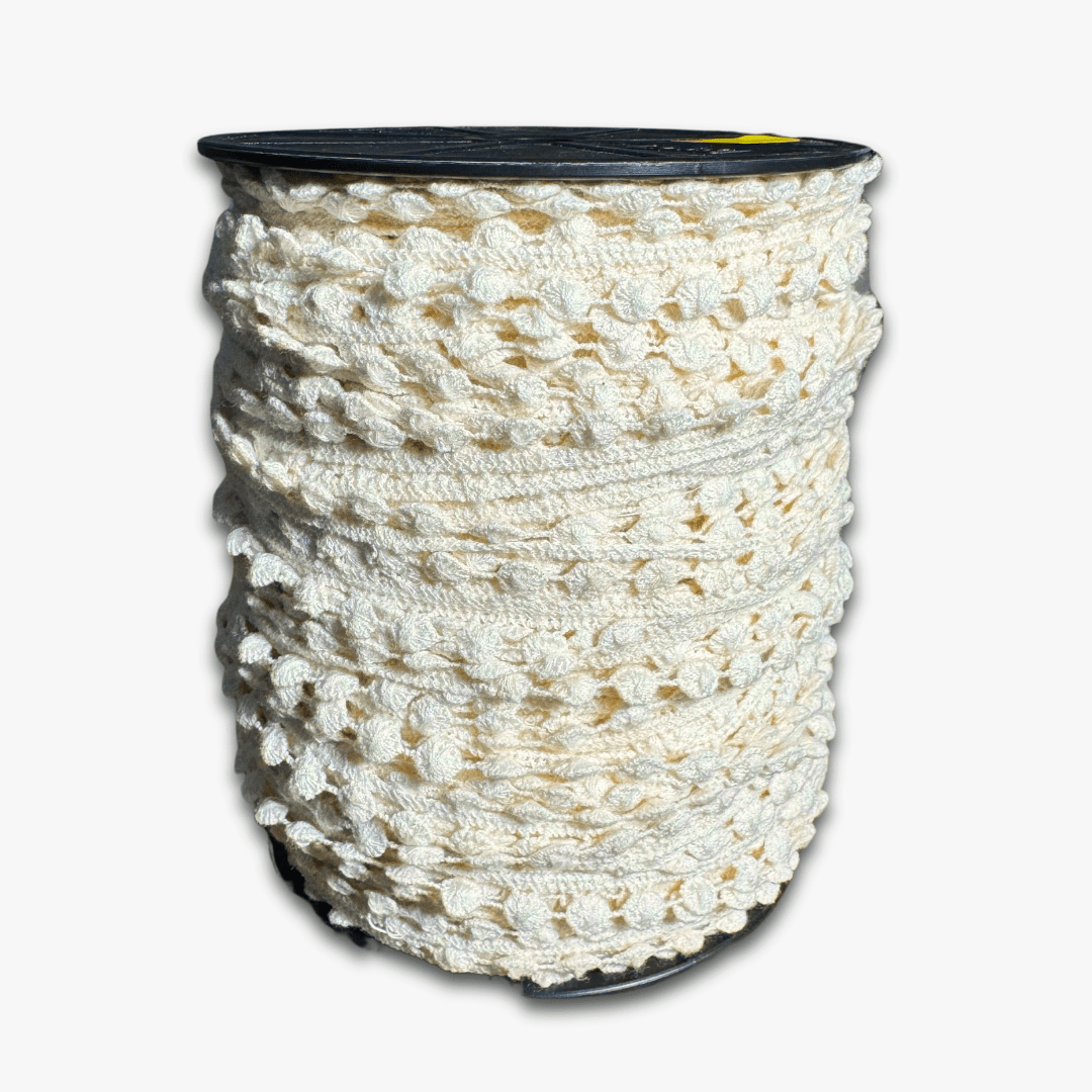 Pom Pom Lace 12mm | Cream (Per Met) - Ragland Fabrics
