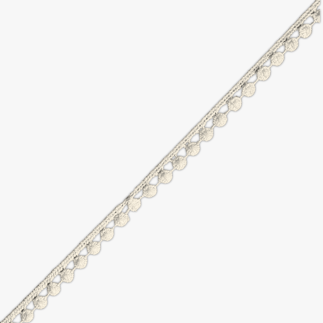 Pom Pom Lace 12mm | Cream (Per Met) - Ragland Fabrics