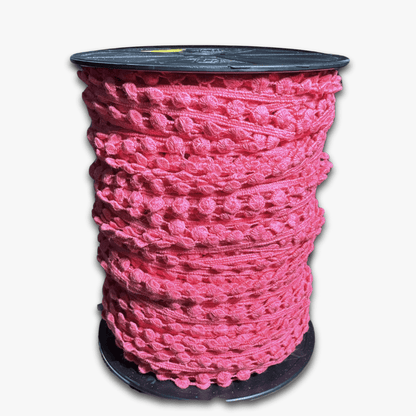 Pom Pom Lace 12mm | Pink (Per Met) - Ragland Fabrics