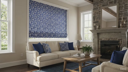 Box Weave Furnishing Blue Plates