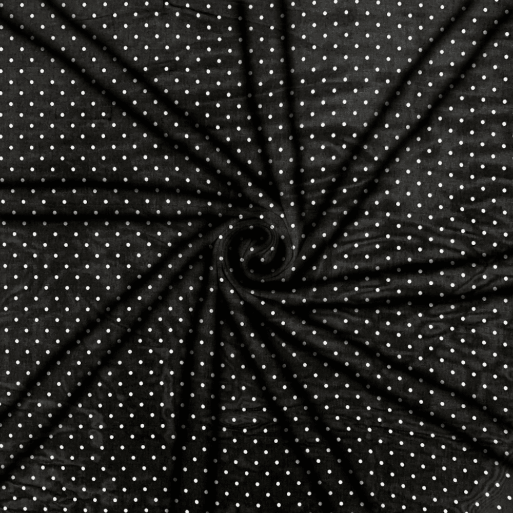 Printed Chiffon Black & White Dot - Ragland Fabrics