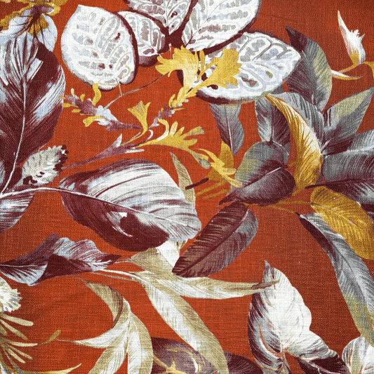 Printed Cotton Linen Auburn Floral - Ragland Fabrics