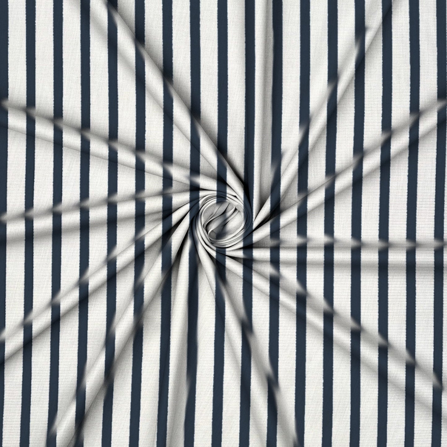 Printed Designer Stripe - Dark Navy Ribbed - Ragland Fabrics