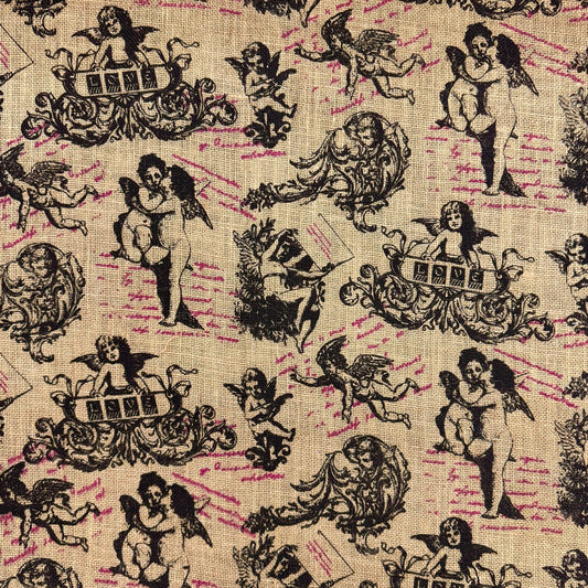 Printed Hessian Cherub 140cm - Ragland Fabrics
