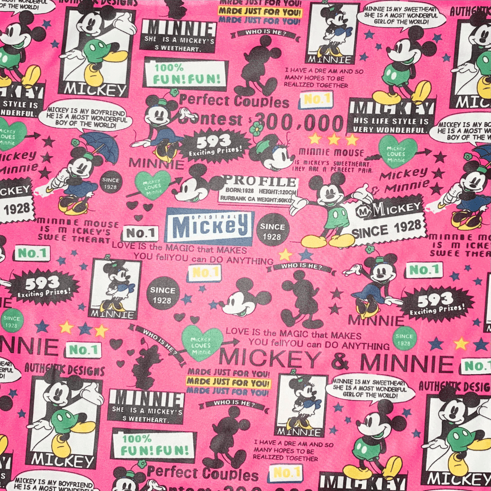 Printed Mickey Satin - CLOSEOUT - Ragland Fabrics