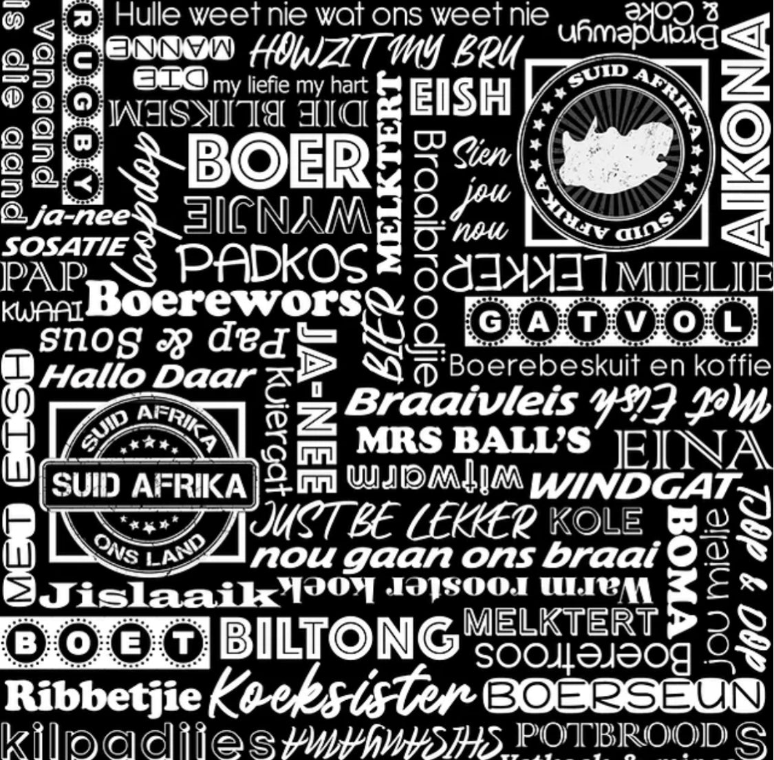 Printed Mini Matt Afrikaans Braai - Ragland Fabrics