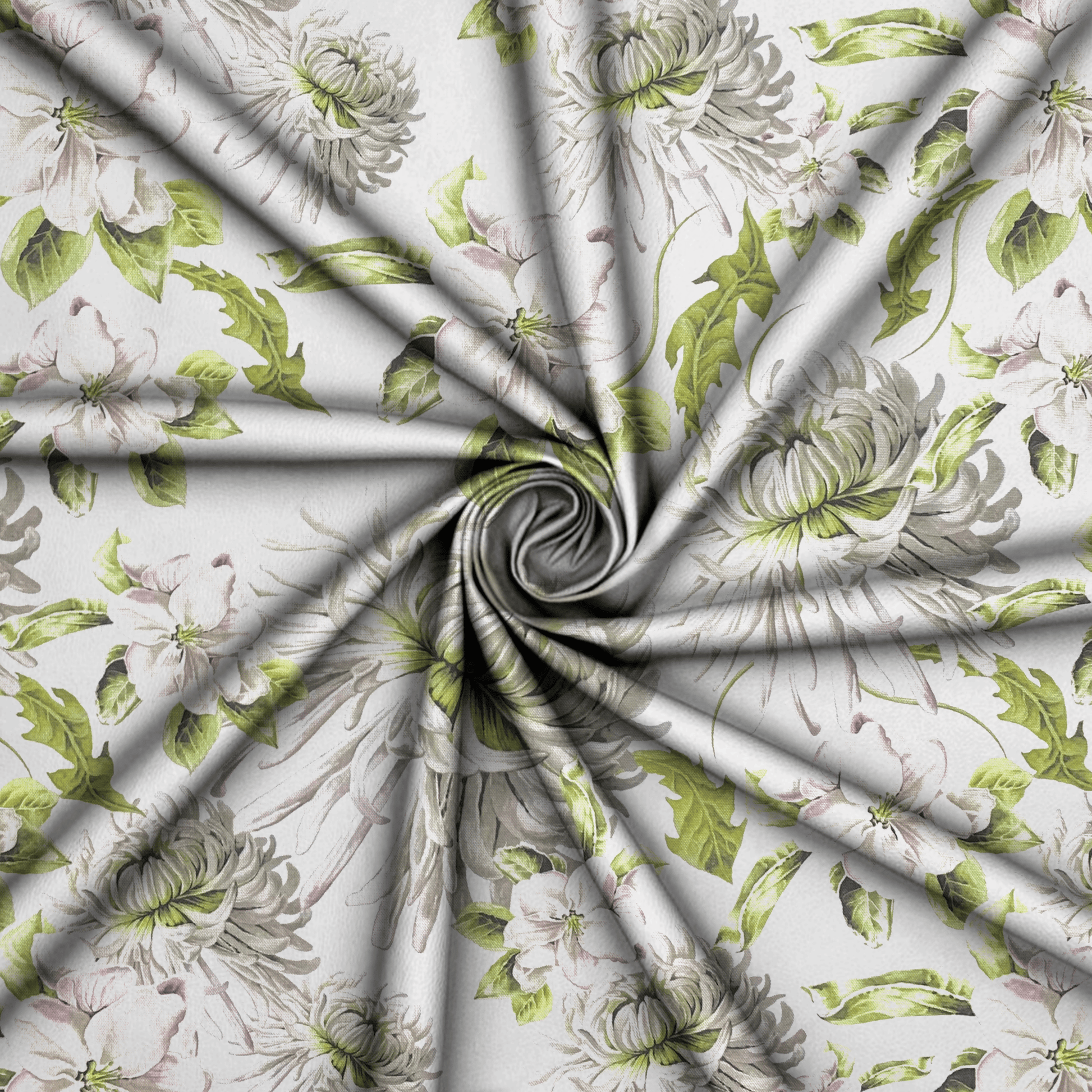 Printed Mini Matt Blossoms & Chrysanthemum - Ragland Fabrics