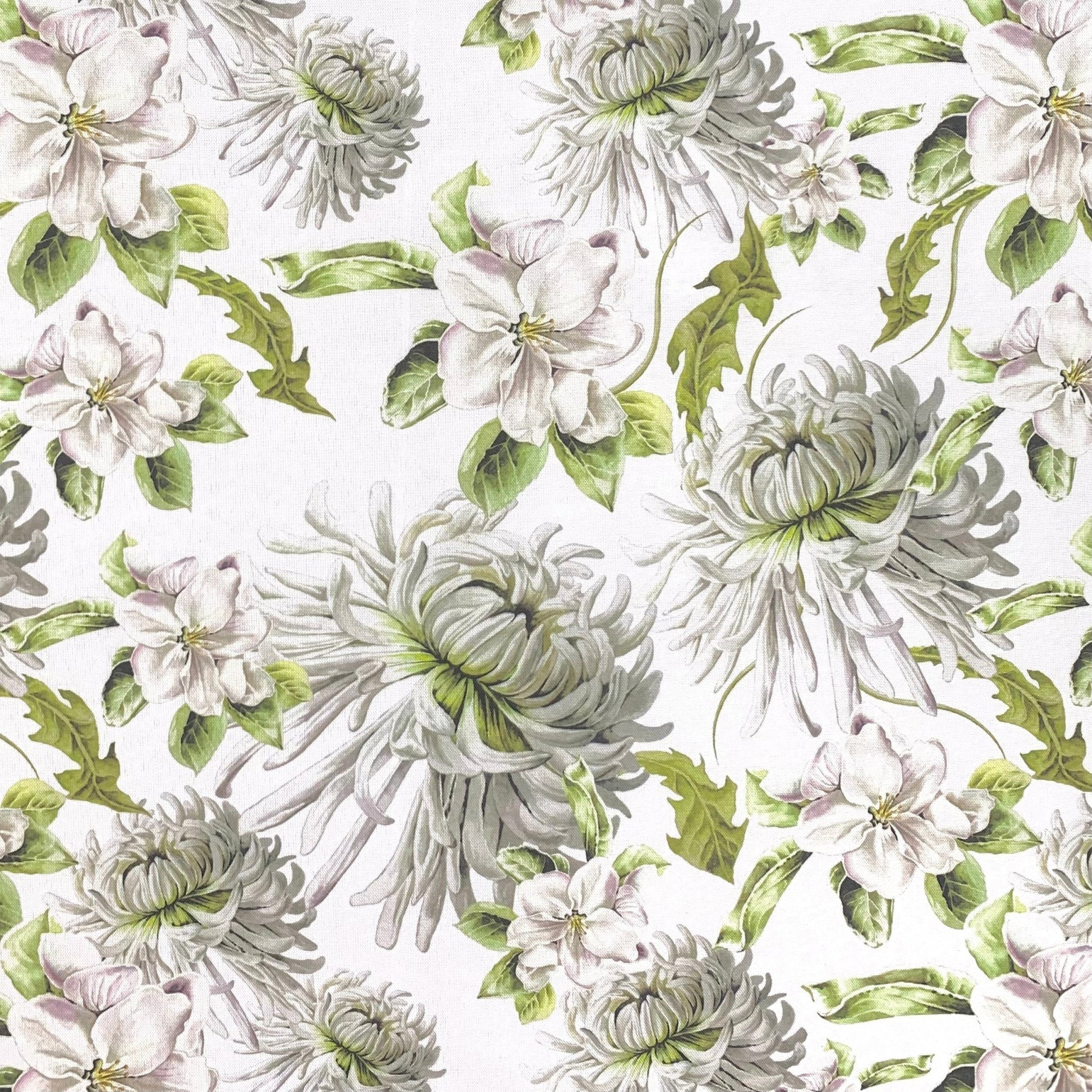 Printed Mini Matt Blossoms & Chrysanthemum - Ragland Fabrics