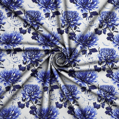 Printed Mini Matt Blue Delft - Ragland Fabrics