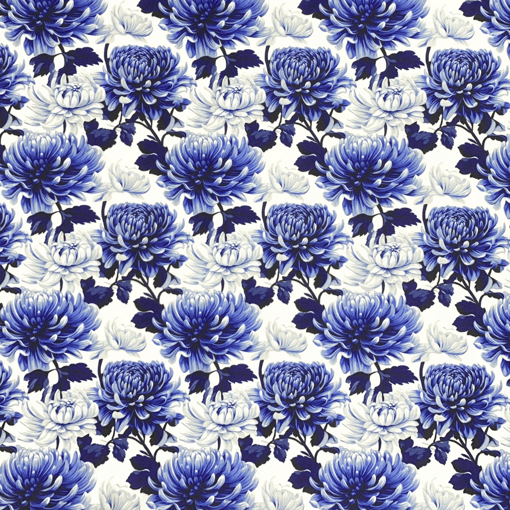 Printed Mini Matt Blue Delft - Ragland Fabrics