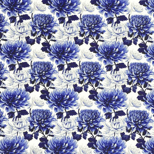 Printed Mini Matt Blue Delft - Ragland Fabrics